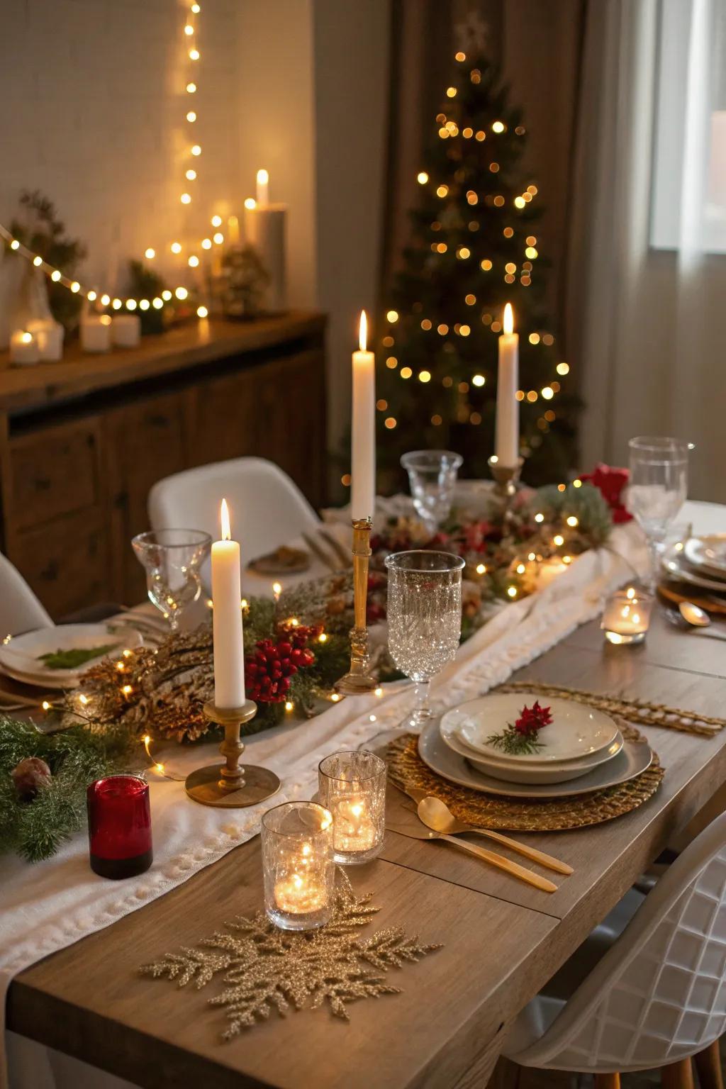 Delicate lights infuse a hint of enchantment into your celebratory surface.