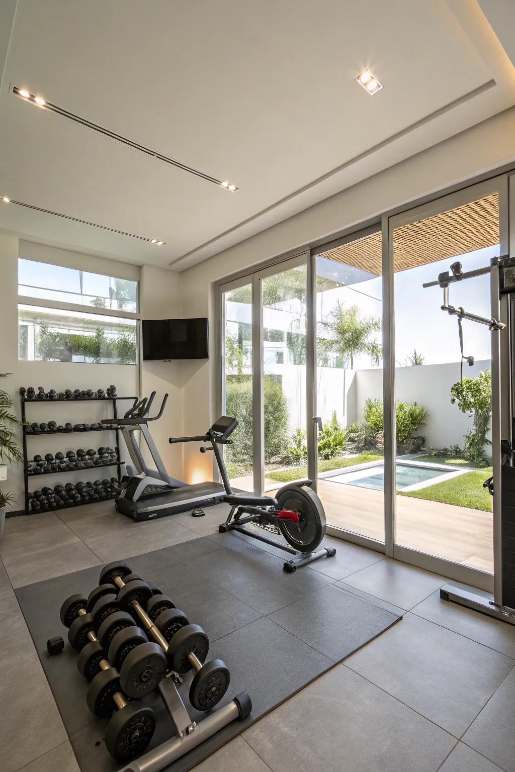 A vibrant and stimulating space to stay fit at home.