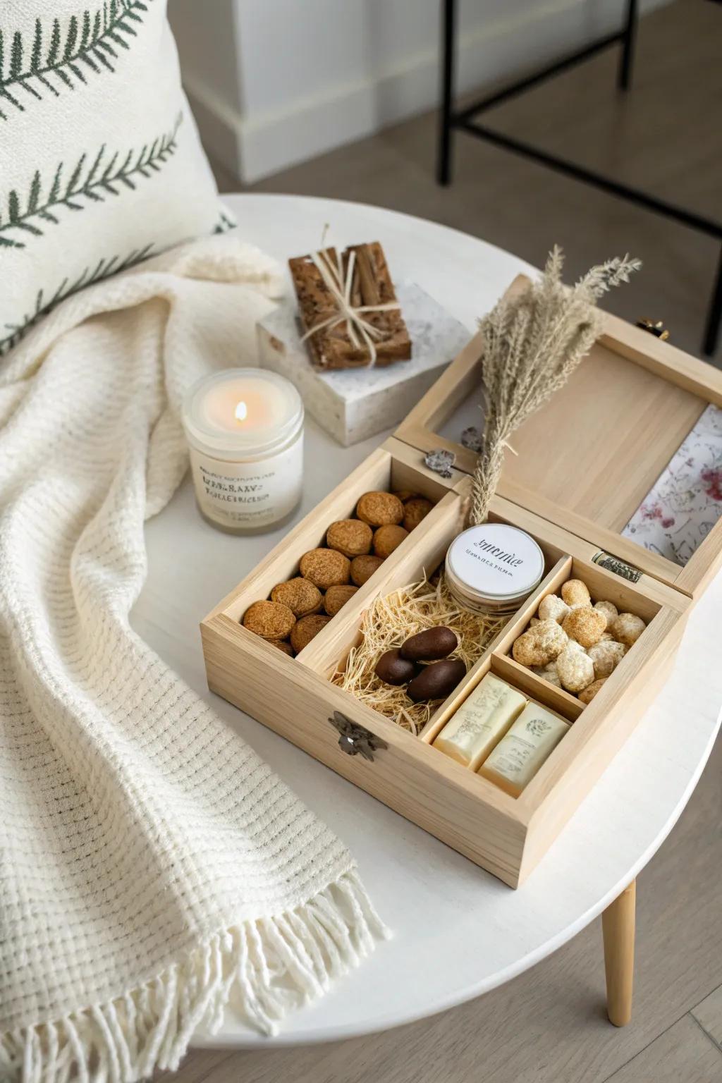 Craft a heartfelt surprise with a personalized affection package that speaks his love language.