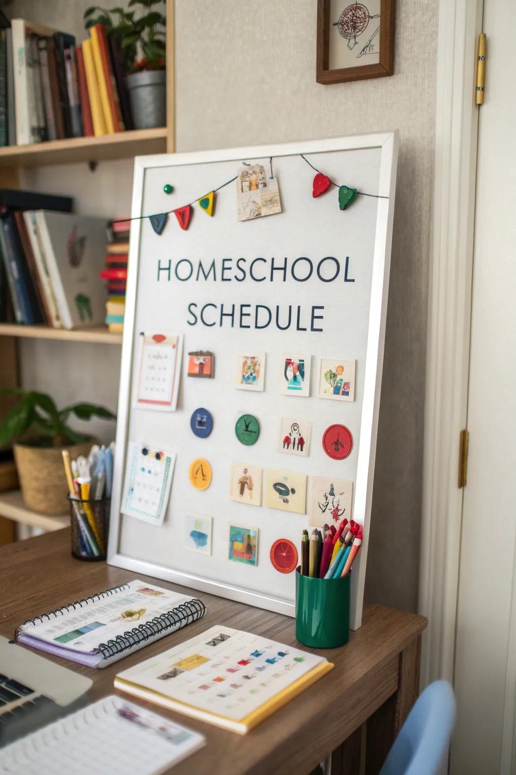 Magnetic boards assist in maintaining daily schedules and essential notes visible and structured.