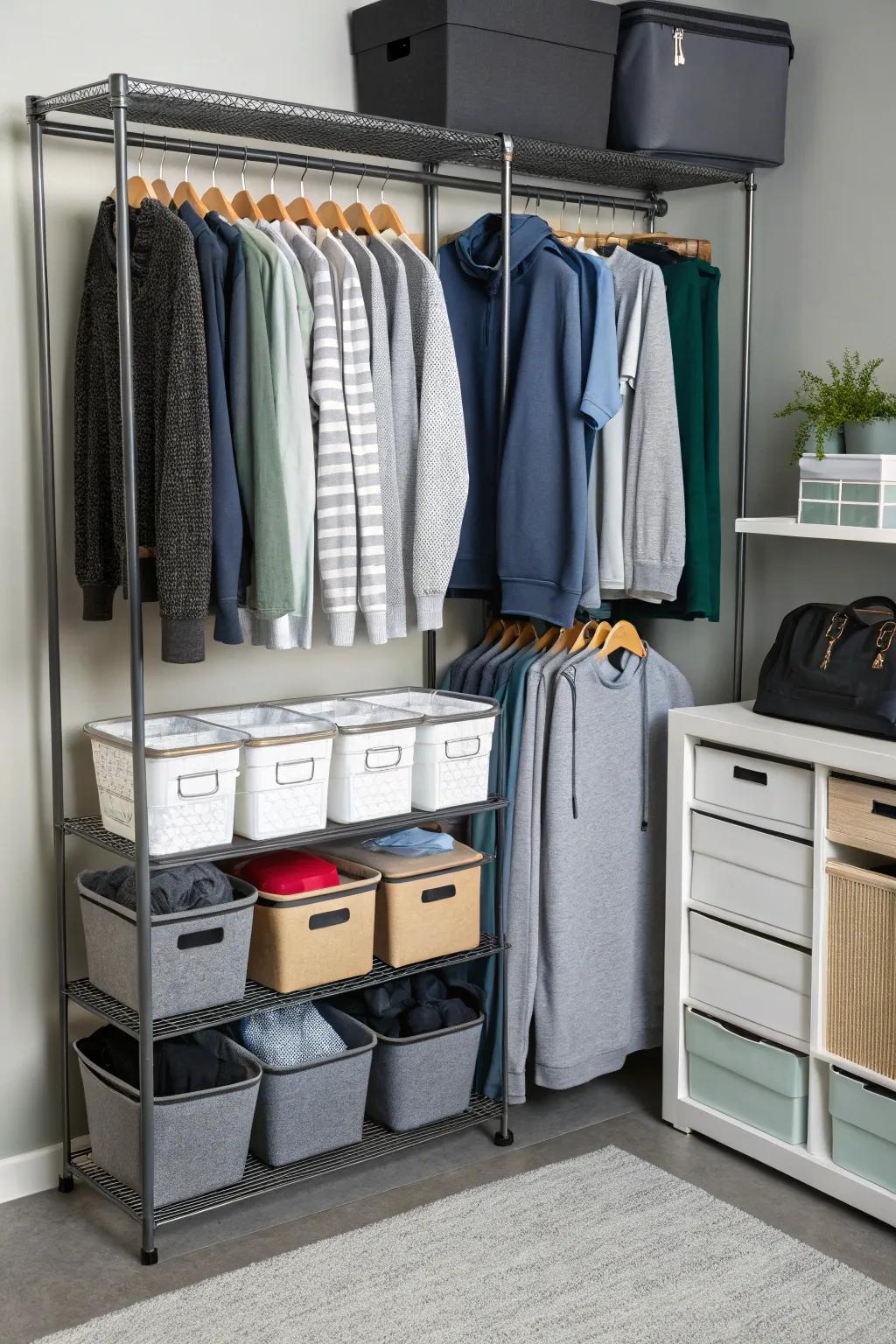 Multi-use storage combines ways to maximize efficiency.