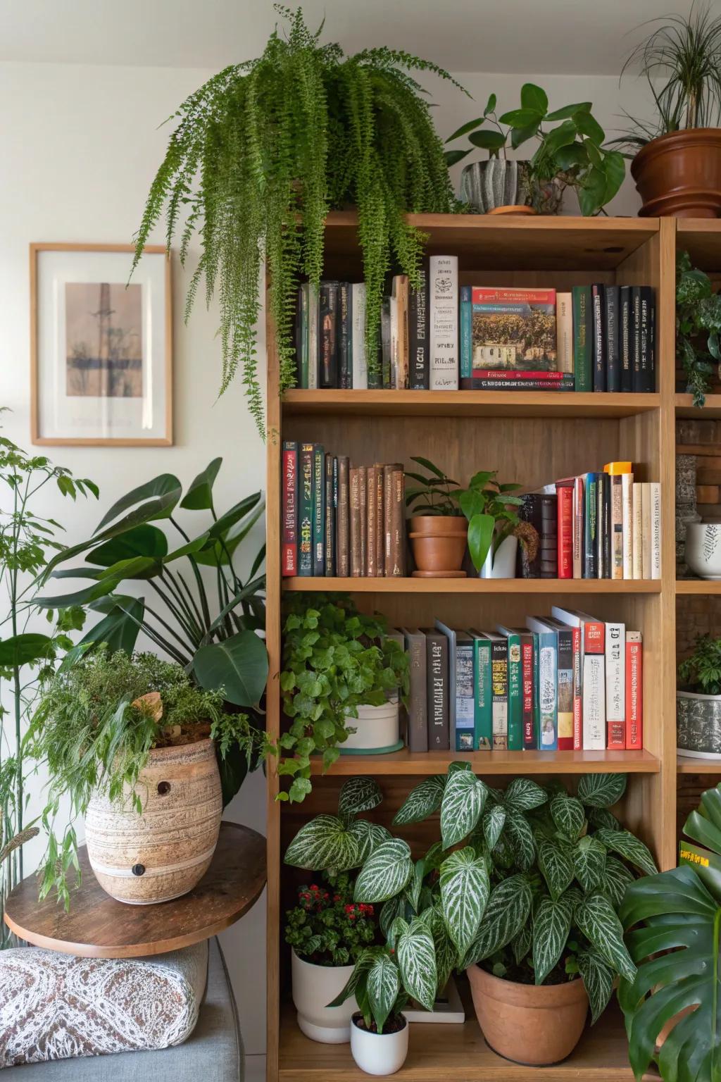 Turn your bookshelf into a verdant woodland.
