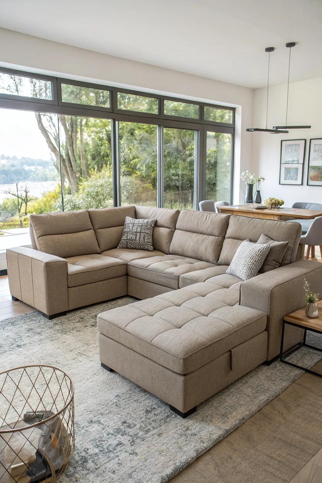 Flexible furnishings deliver both aesthetic and utility.