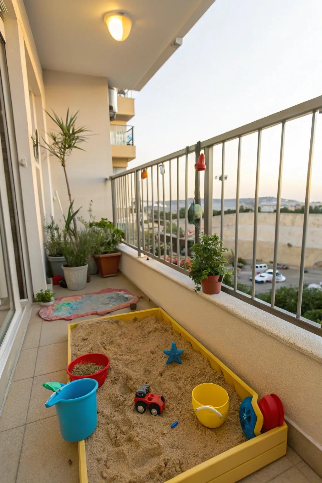 A mini sandbox presents countless opportunities for imaginative exploration.