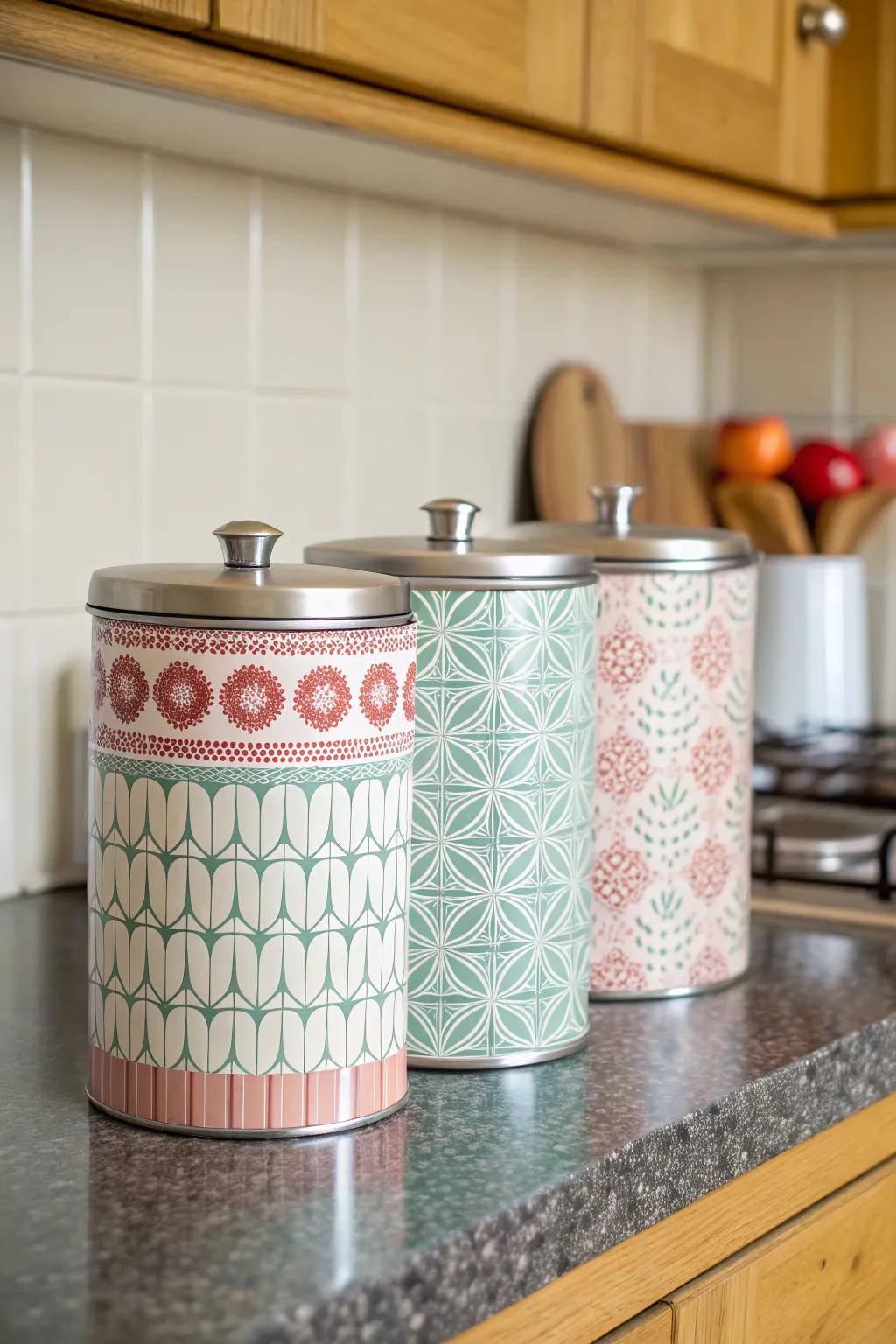 Stylish jars blending storage with decor.