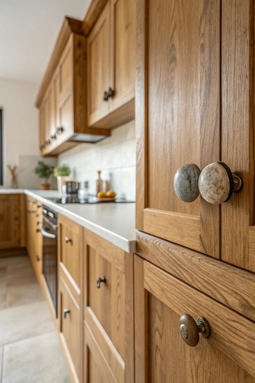 Natural rock knobs that add texture and intrigue.
