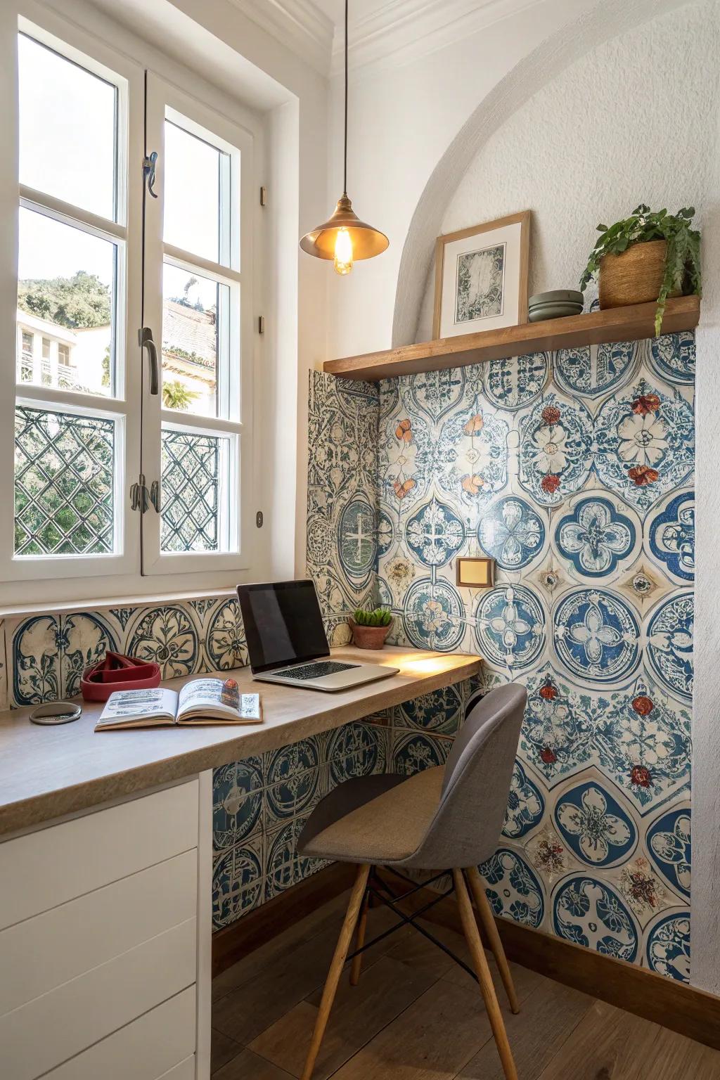 A stylish panel adds flair and ties your kitchen nook together.