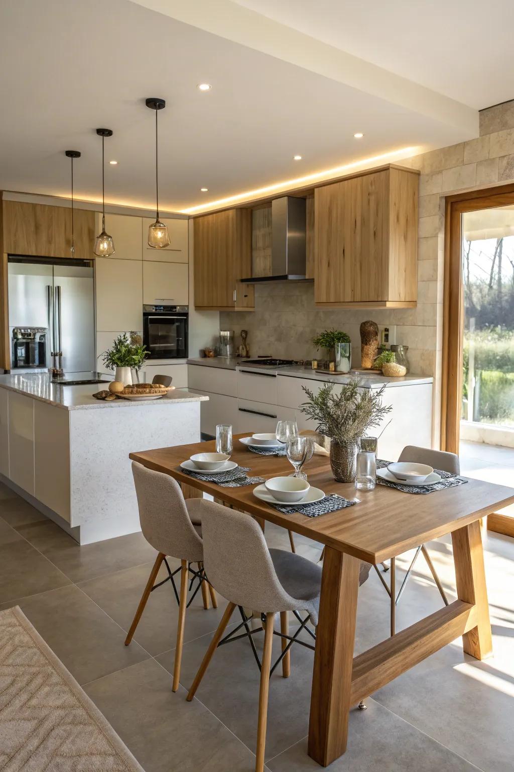 Adding dining spots makes the kitchen more social and practical.