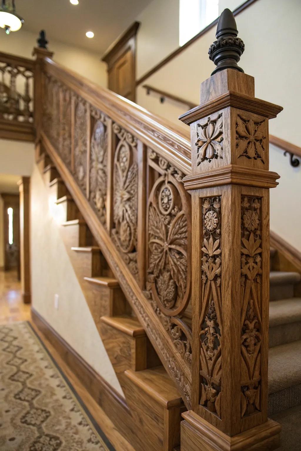 Custom railing with personalized motifs adding character.