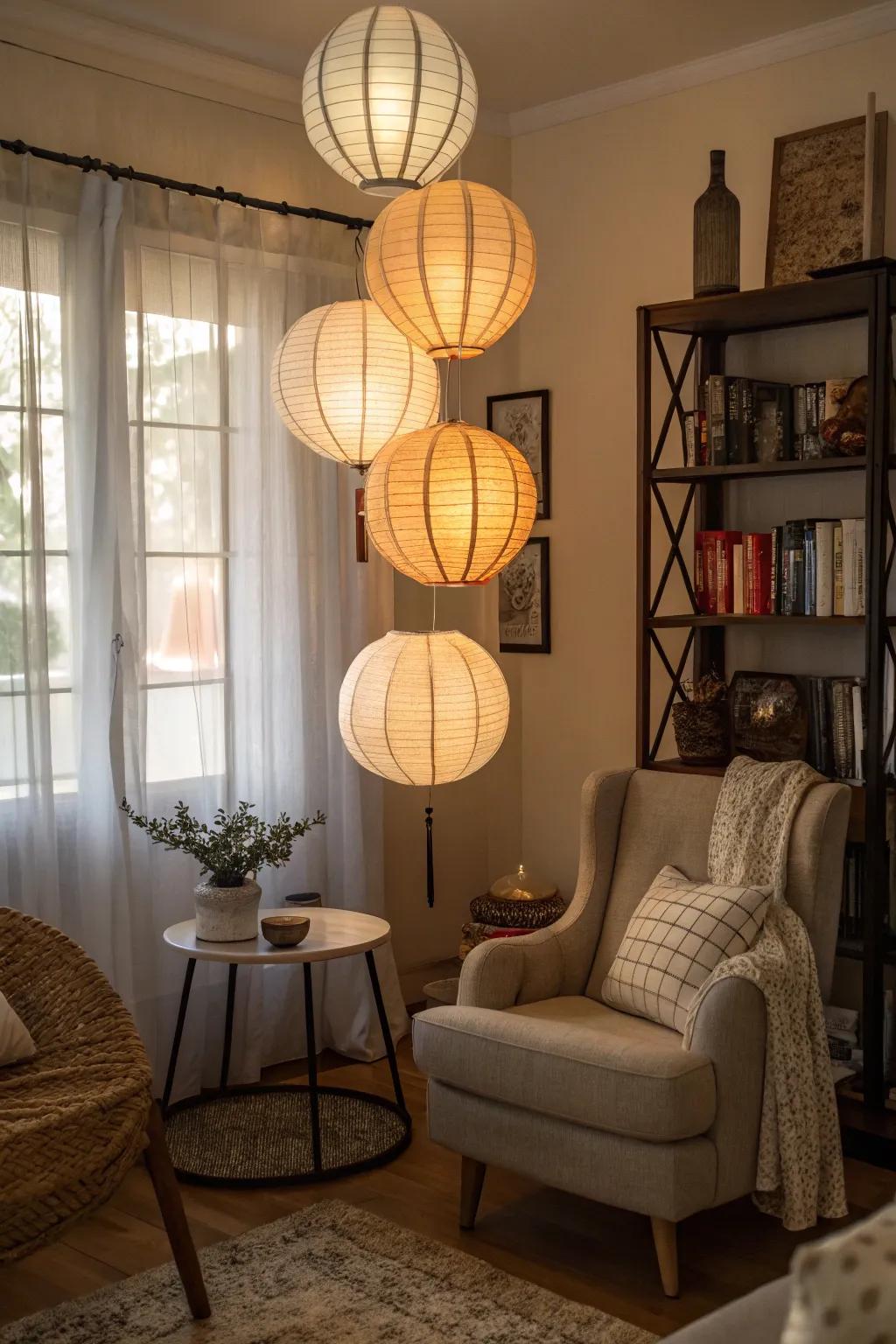 Graded lights give warmth and volume to any area.