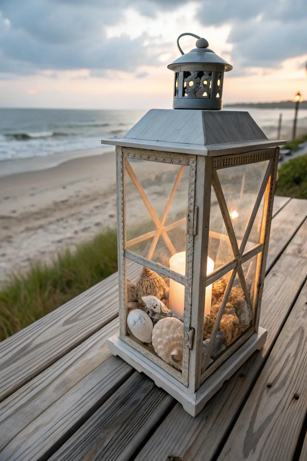 Pull the coast indoors through nautical-themed lanterns.