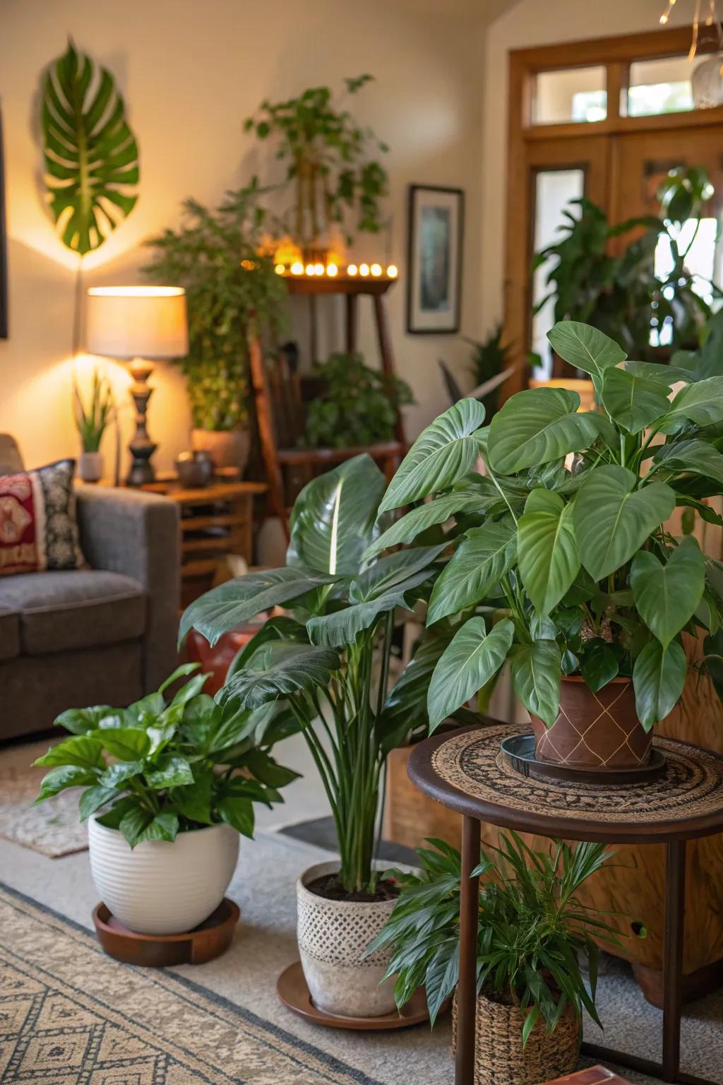 Plants introduce freshness and vibrancy.