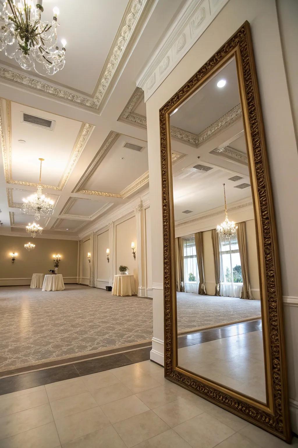 A lofty reflector enables this high-ceiling area to seem considerably more magnificent.