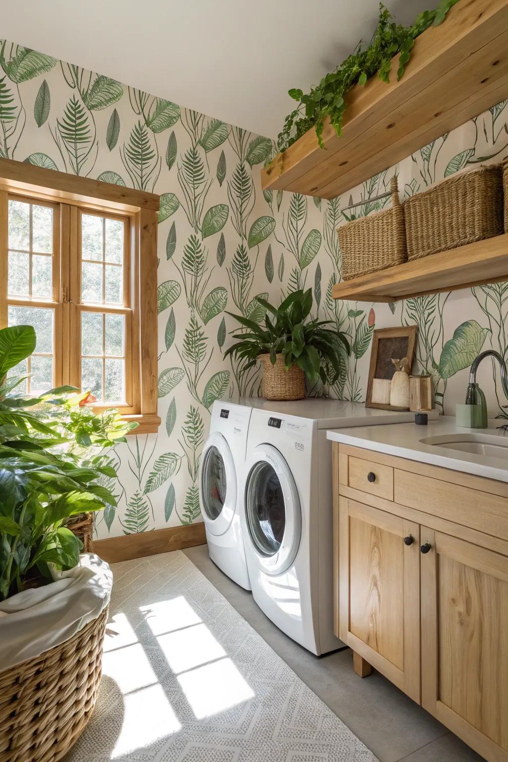 Leafy patterns fill your space with natural energy.