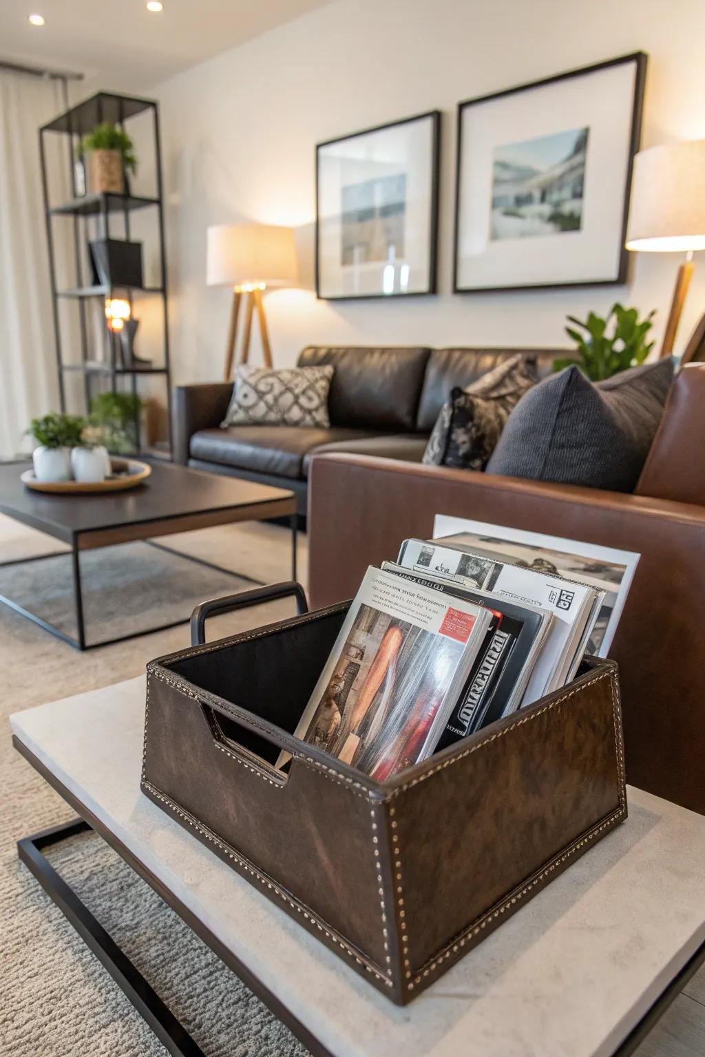 Hide racks maintain fashionable and organized magazines.