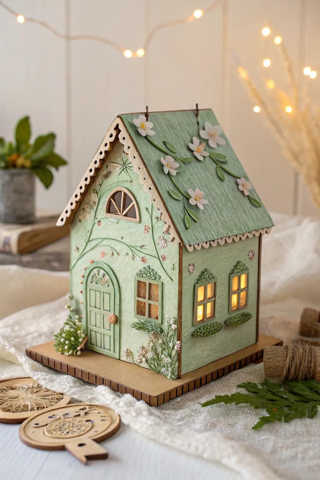 Appreciate the details with this cardboard leprechaun abode, a perfect mix of simple decor with a fun twist.