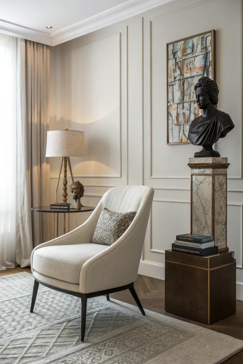 Minimalist decoration can make a striking impact with simplicity.