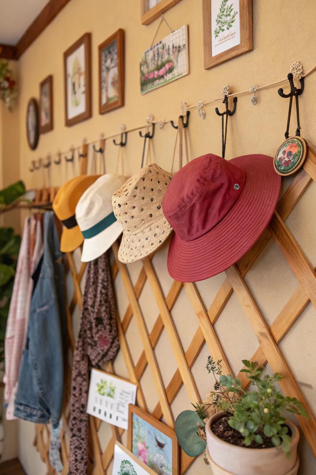 Peg rails unite practicality with weathered allure.