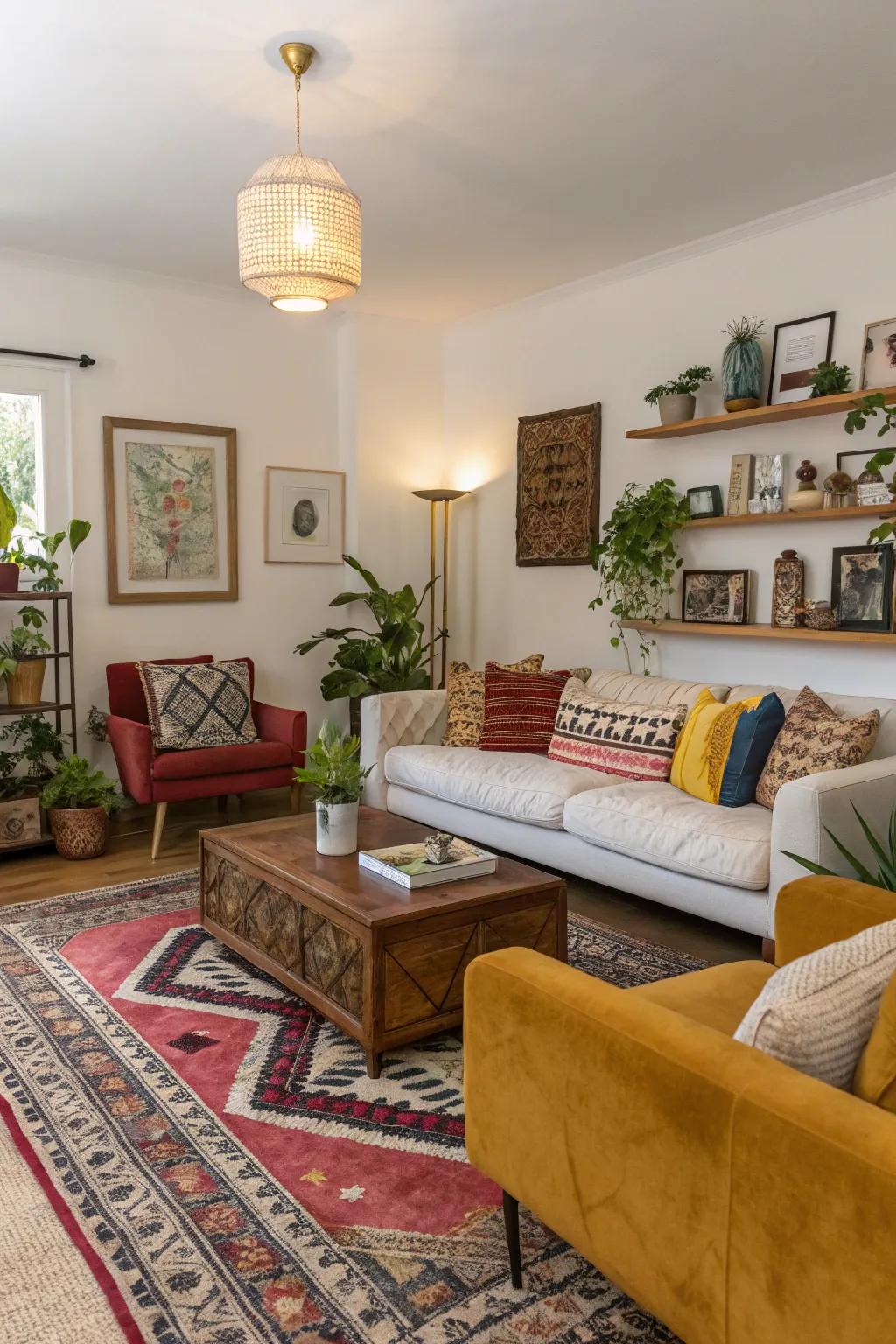 Unique meets modern for a unique living area style.