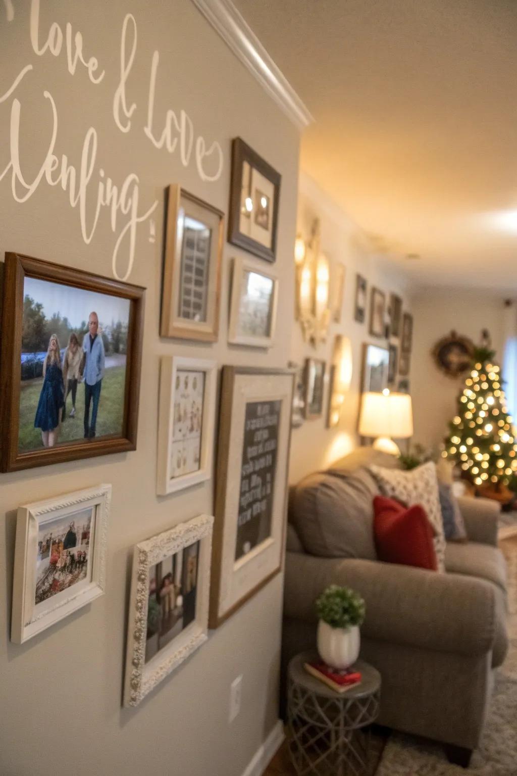 Inspire through written segments adorning your photograph display.