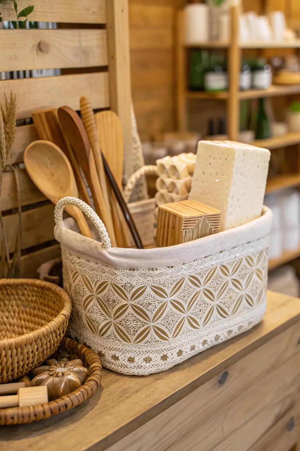 An eco-conscious May basket populated with sustainable presents.