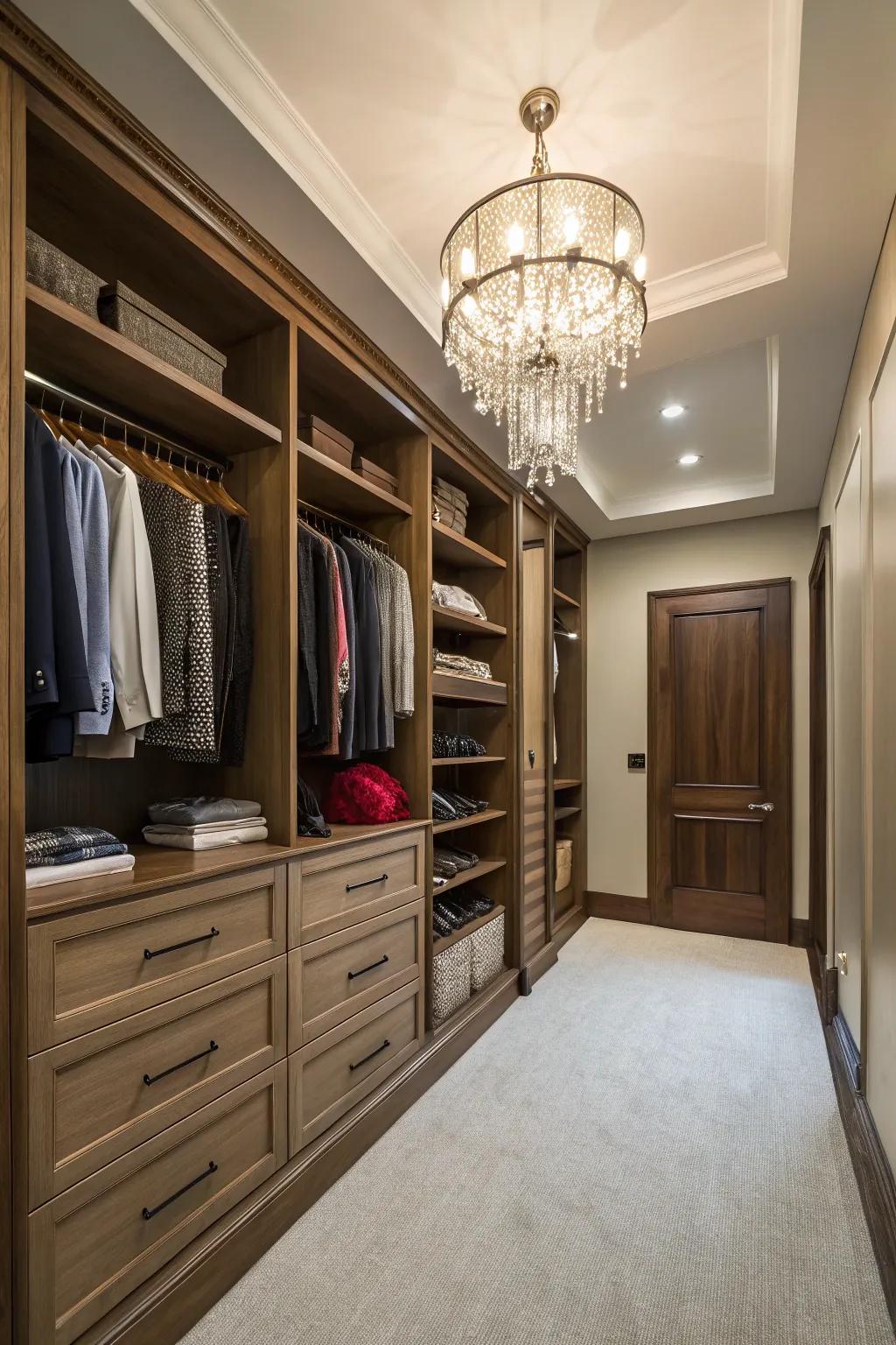 A opulent part adding sophistication for the closet area.