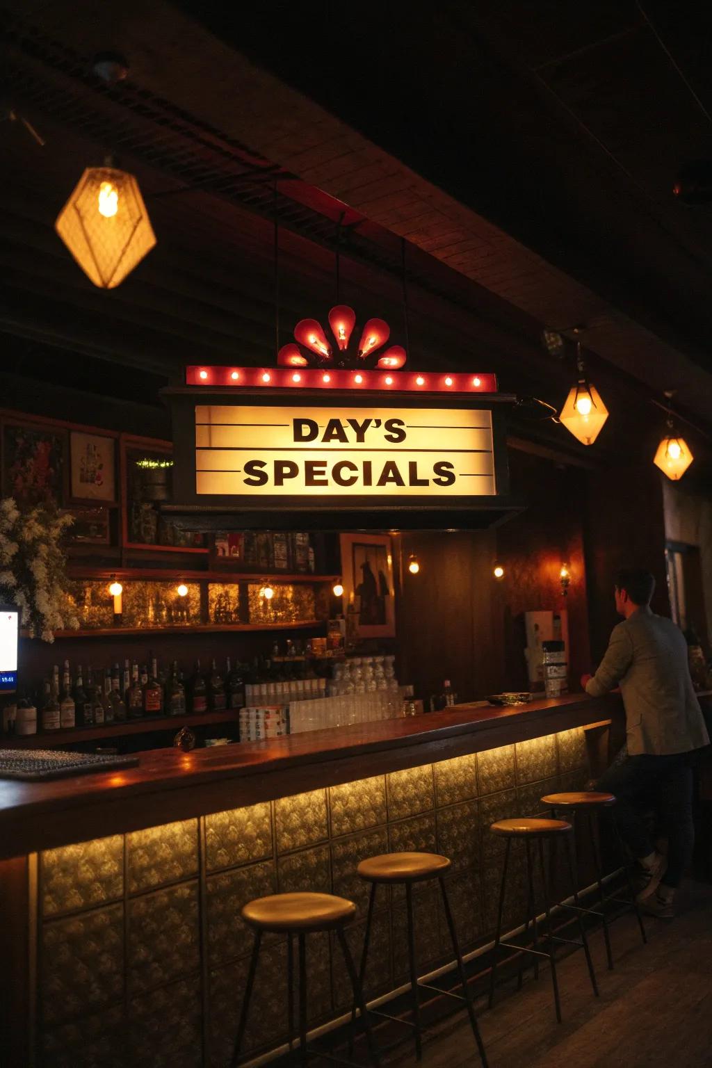 Capture attention with a retro-inspired lightbox menu.