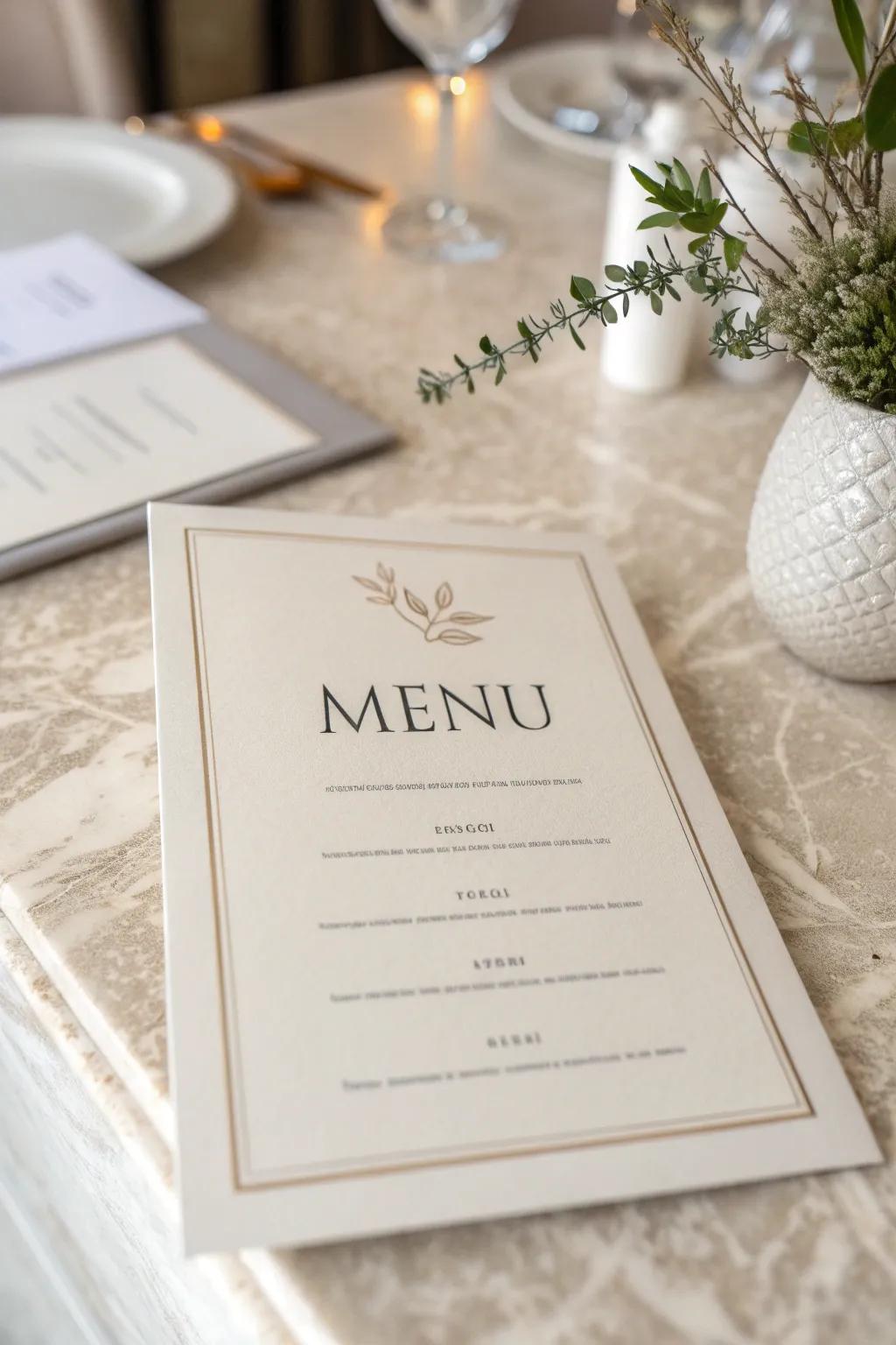 A unification of modern and traditional styles for a versatile menu design.
