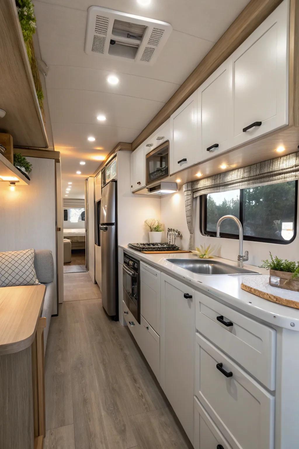 Small home appliances can save area and enhance your mobile home's cooking area.