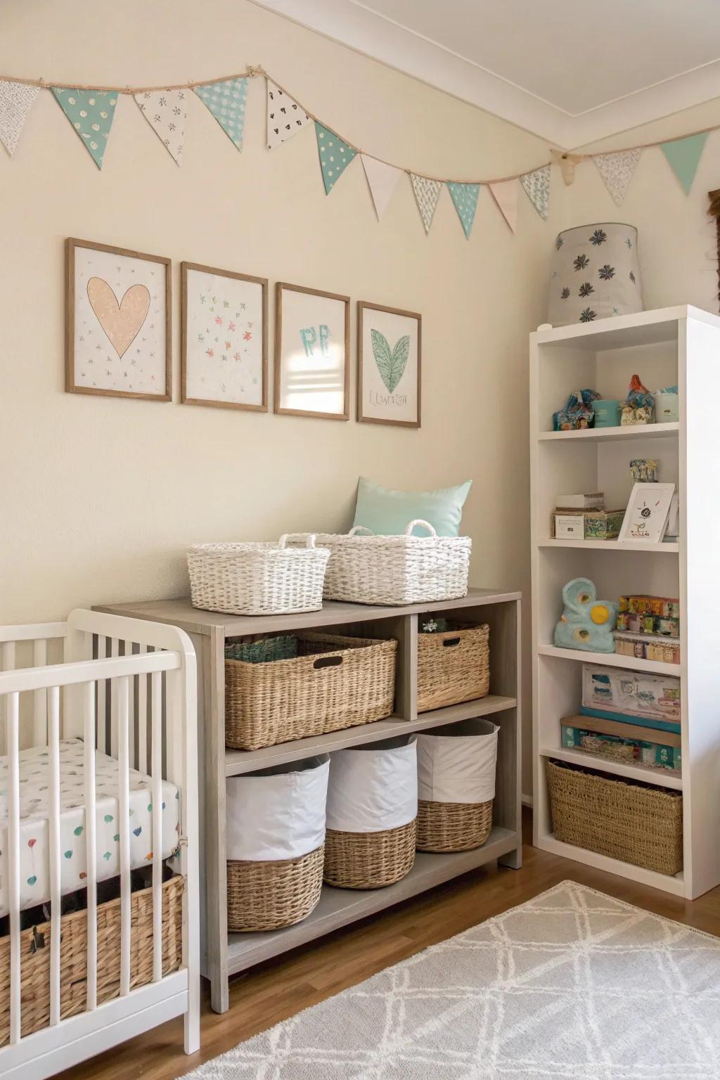 Smart storage keeps the room neat as a pin.