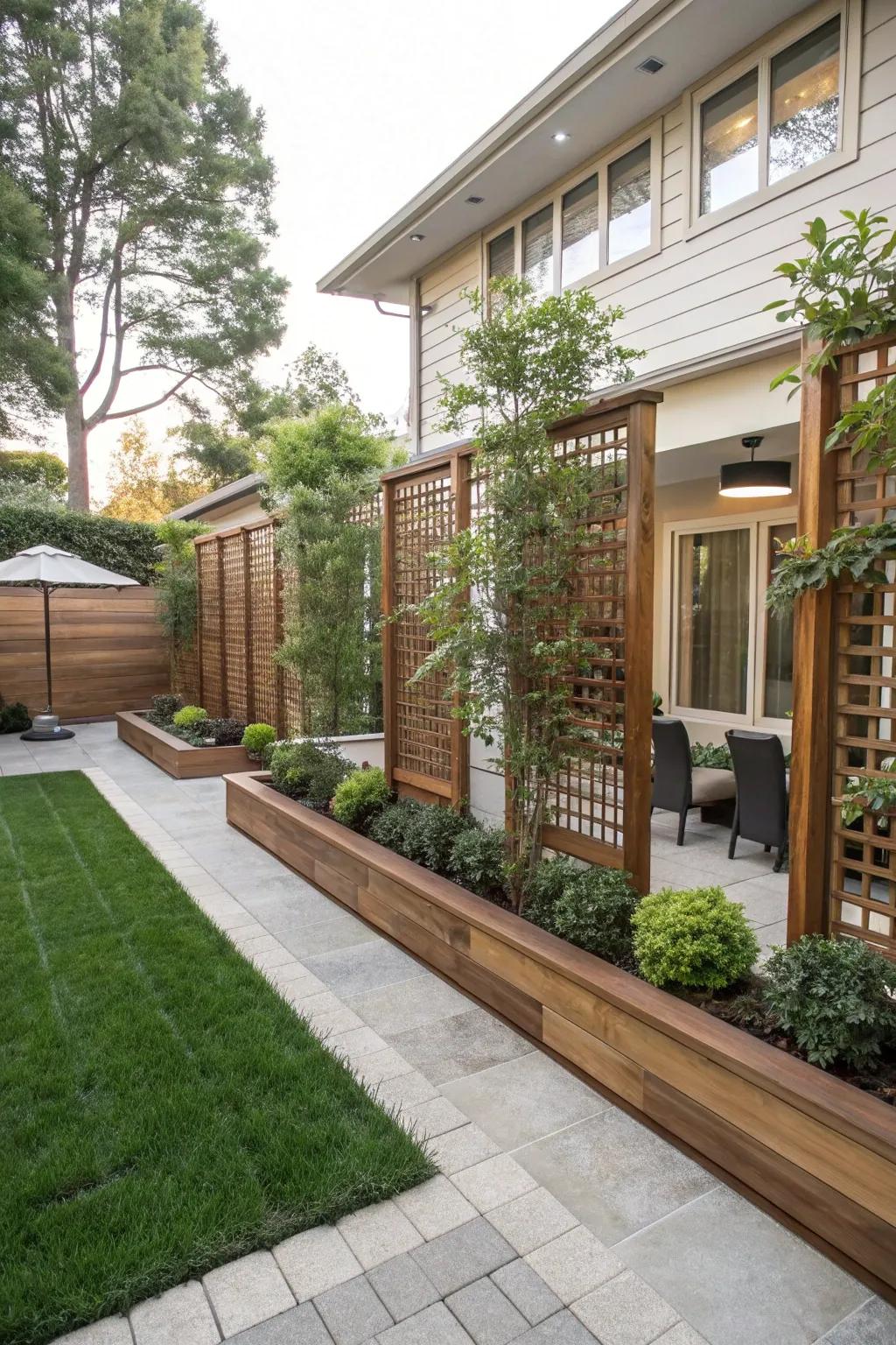 Forge a private haven with elegant seclusion panels.