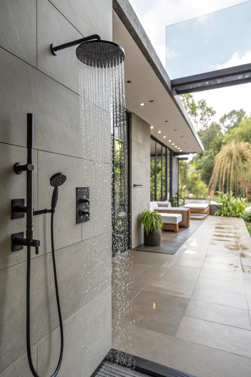 Modern fittings deliver a sleek, current look.