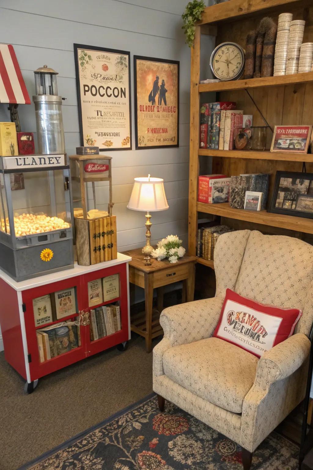 A domestic exhibition exploring the captivating background of popcorn.