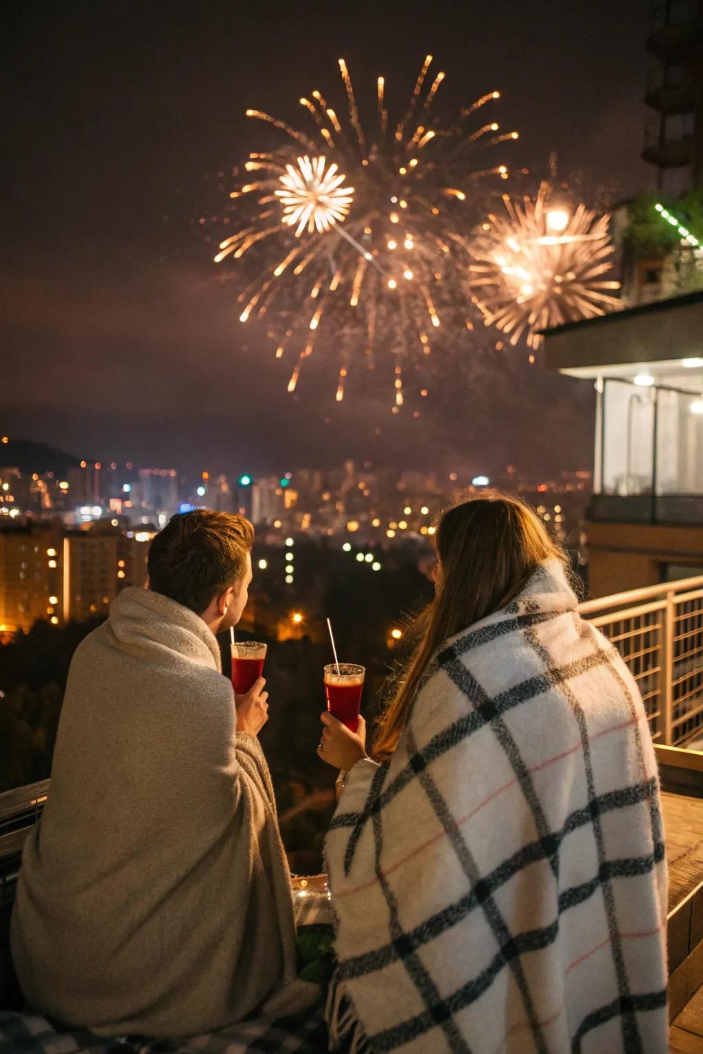 Delight in a magnificent pyrotechnic showcase with a snug viewing arrangement.
