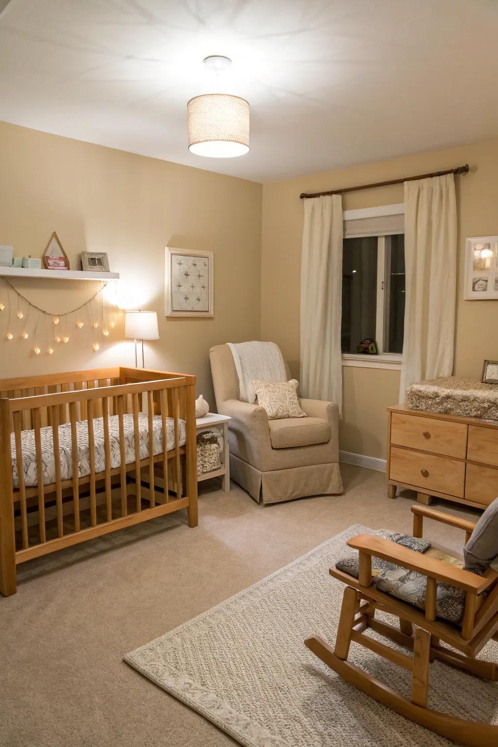 A minimalist nursery offering a serene and uncluttered space.