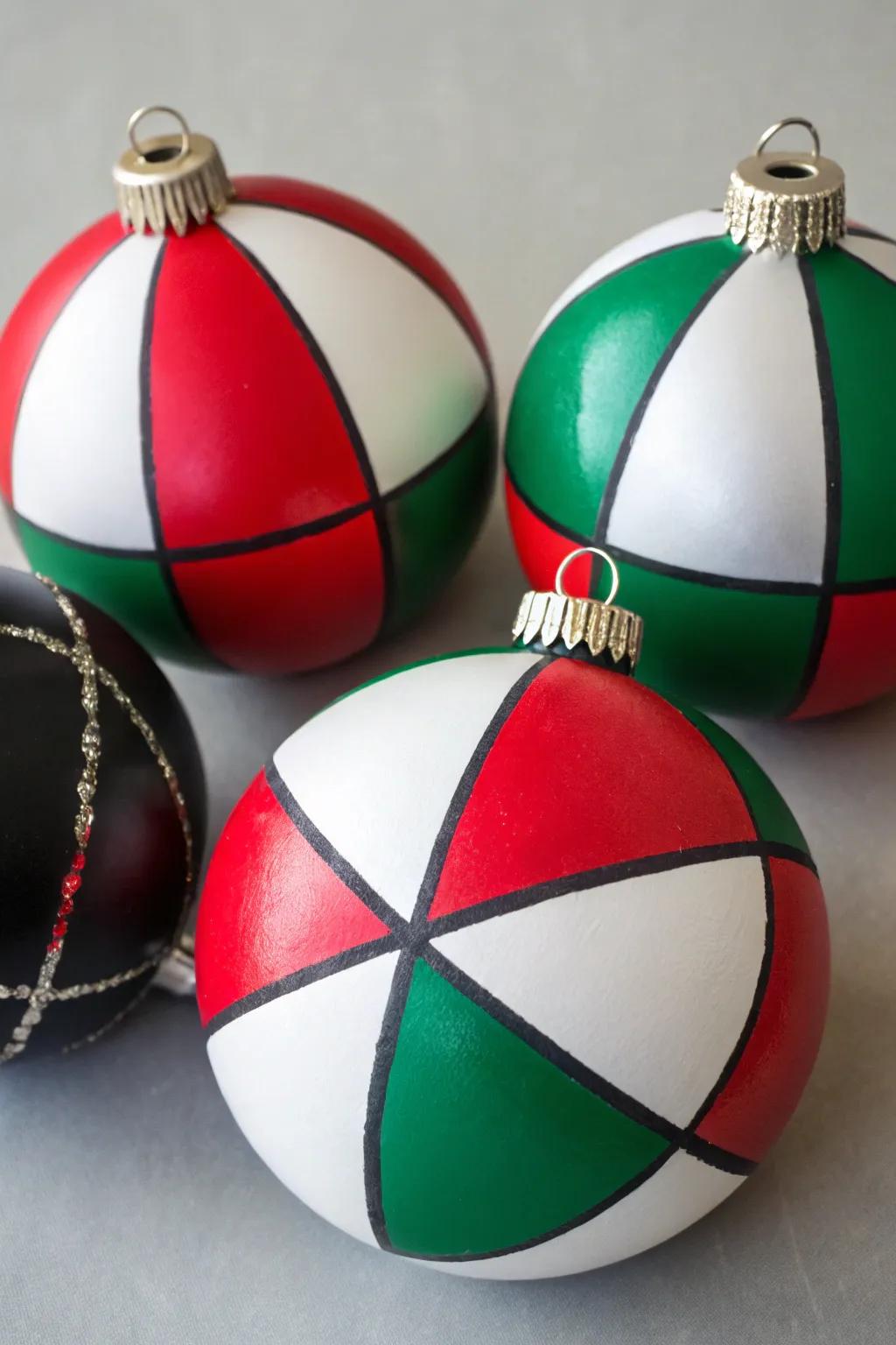 Hue block baubles make a vibrant statement on any tree.