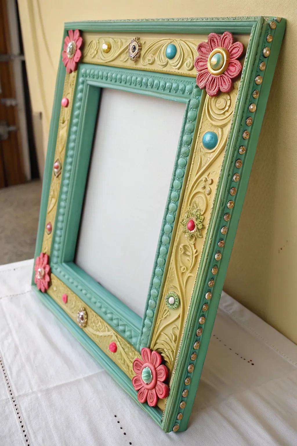 An upcycled frame showcasing a refreshed, stylish appearance.