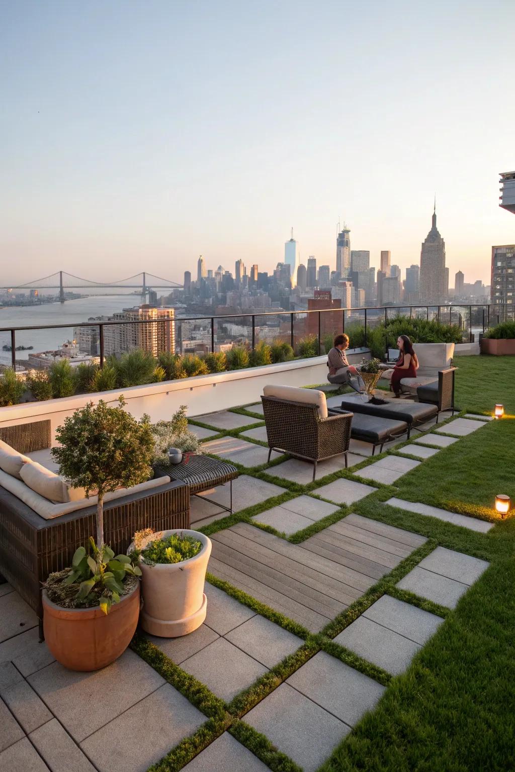 Rooftop vegetable patches provide a city escape.