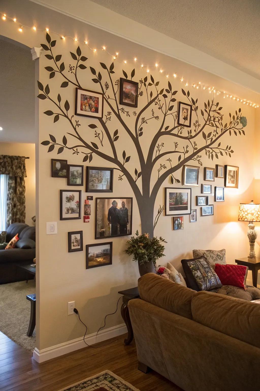 Celebrate your roots with a family tree photo collage.