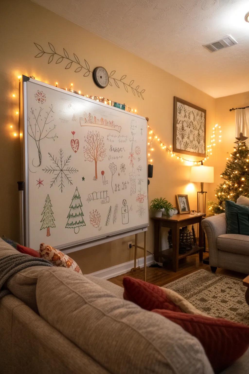 Welcome each season by decorating your whiteboard with seasonal ornaments.