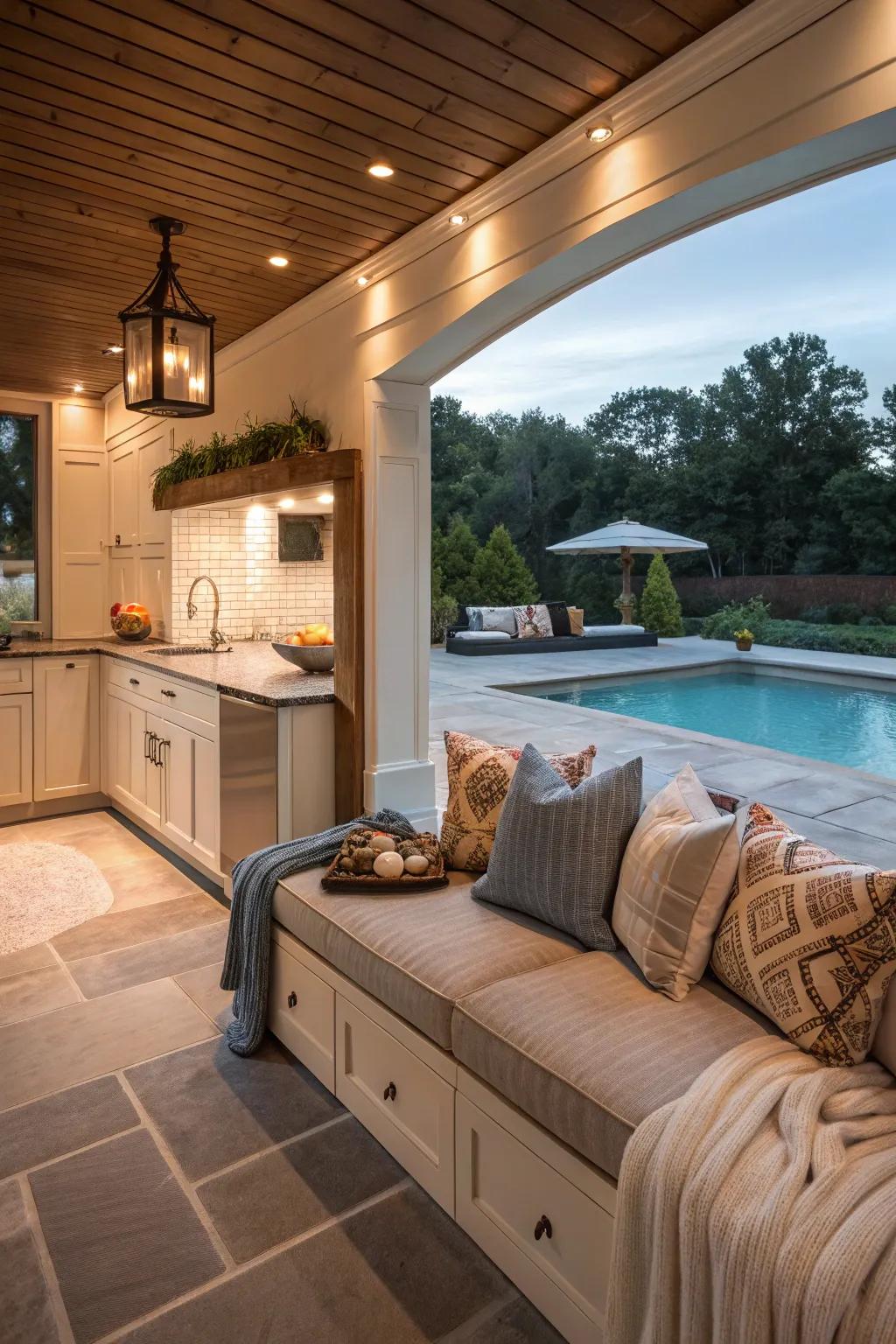 A cozy retreat adds comfort and relaxation.