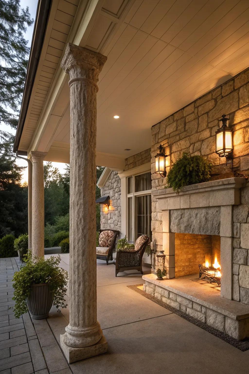 Tough, stylish stone highlights for your porch.