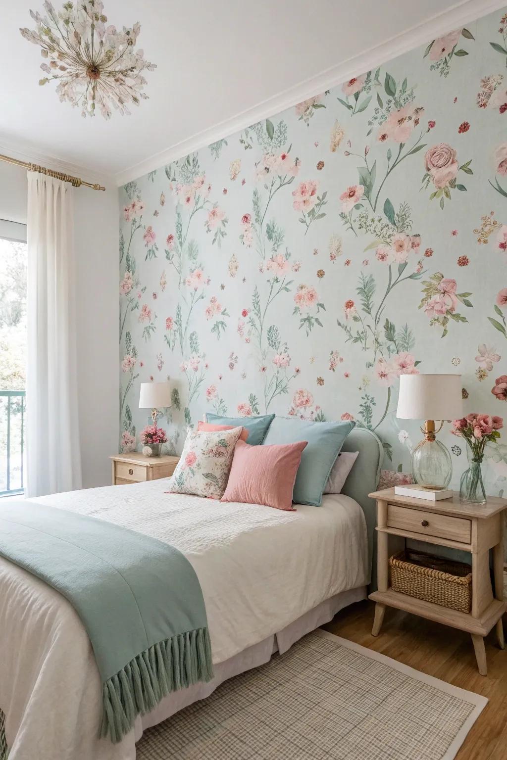 Floral motifs usher the tranquility of nature indoors.