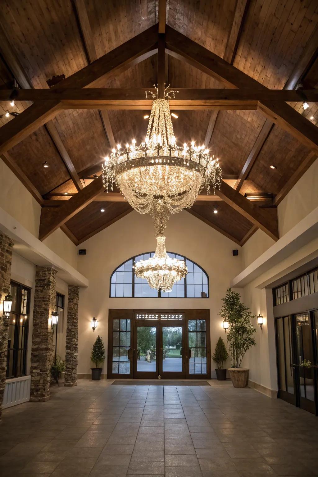 Make a show with a artistic hanging light.