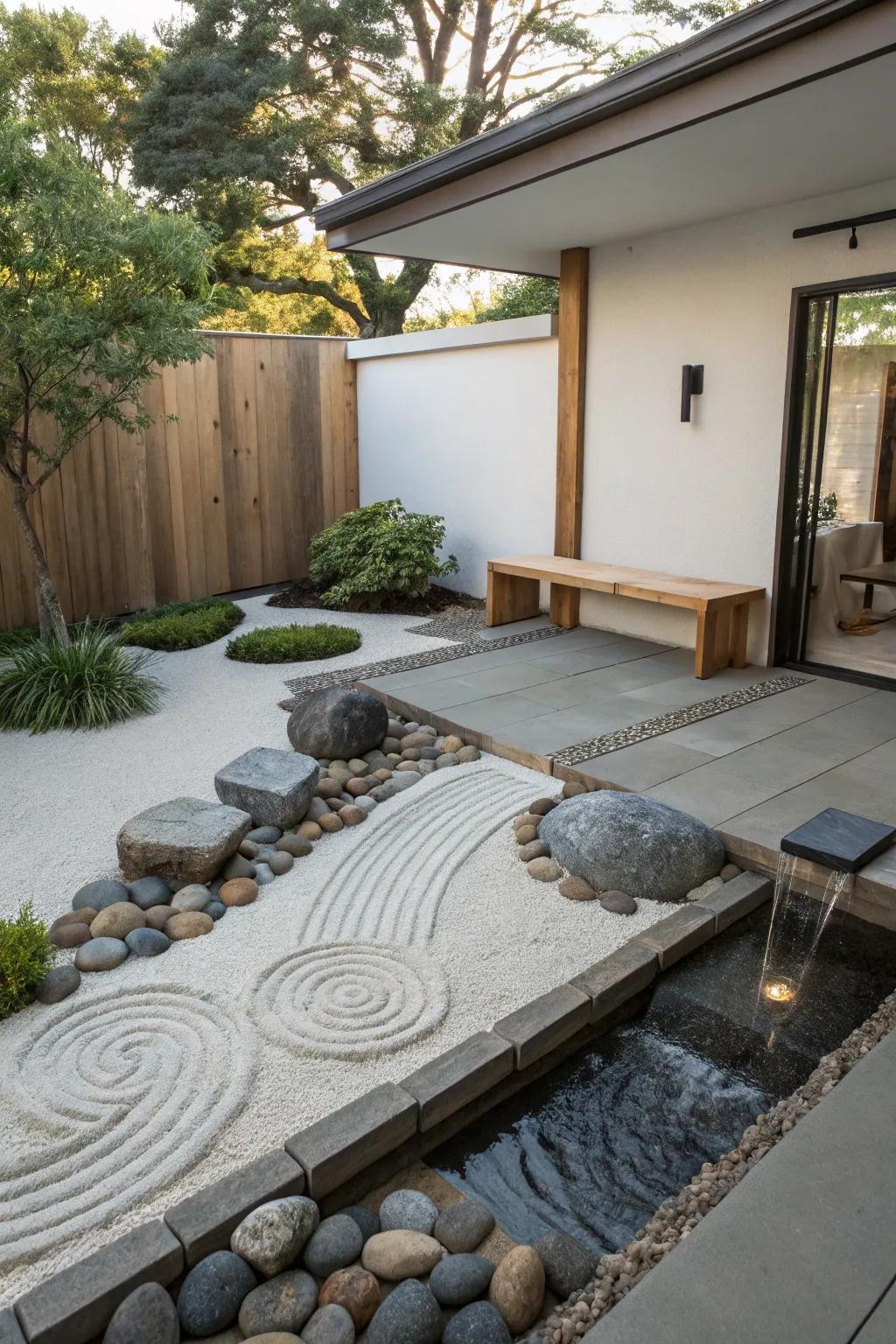 A Zen garden patio for supreme relaxation.