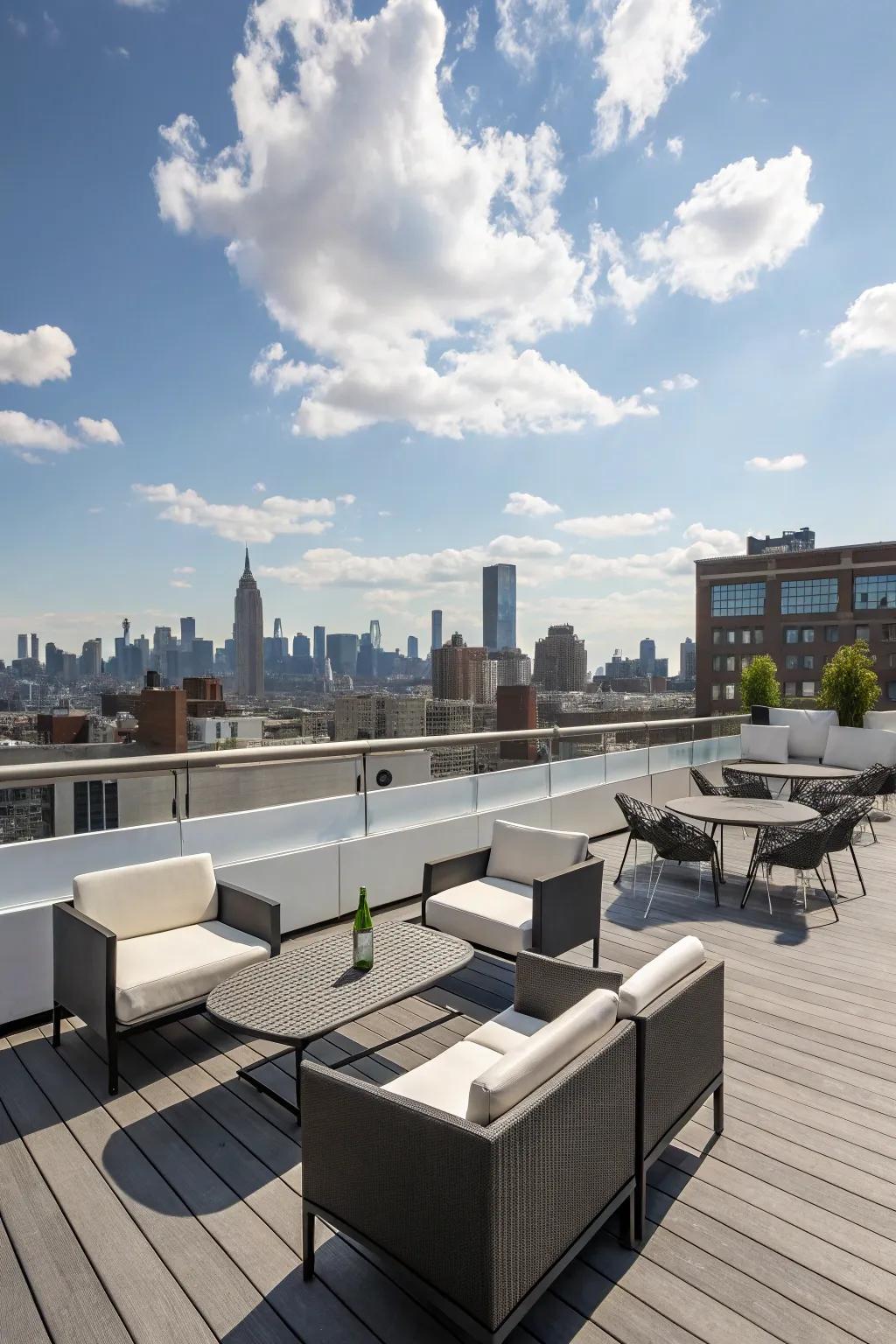 Obtain a sophisticated look on your rooftop using contemporary layout aspects.