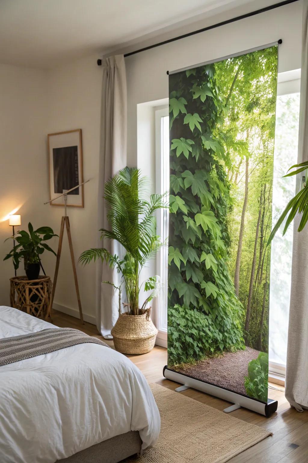 Create a nature-inspired escape with a display that celebrates greenery.