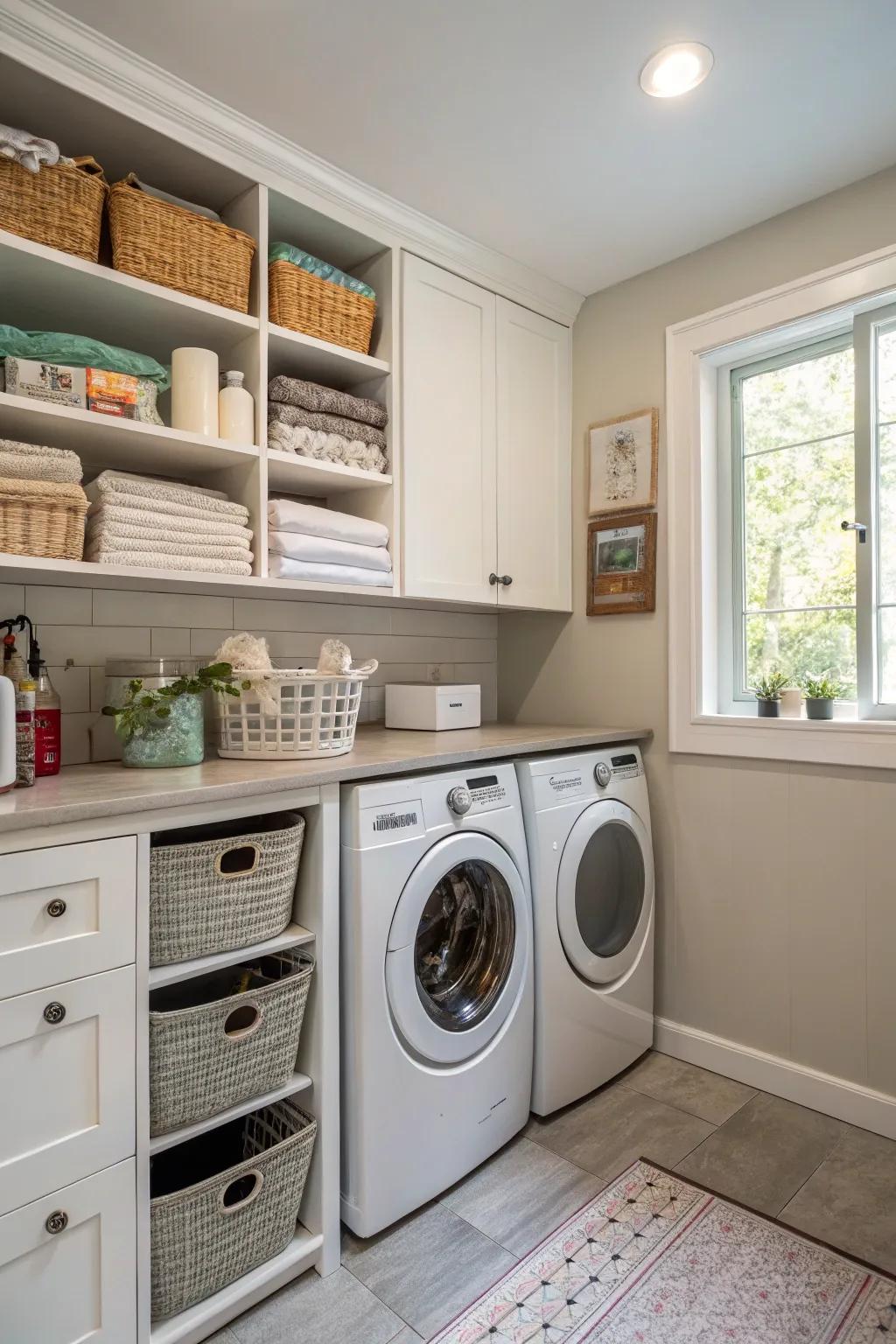 An addition of a utility room streamlines household responsibilities.