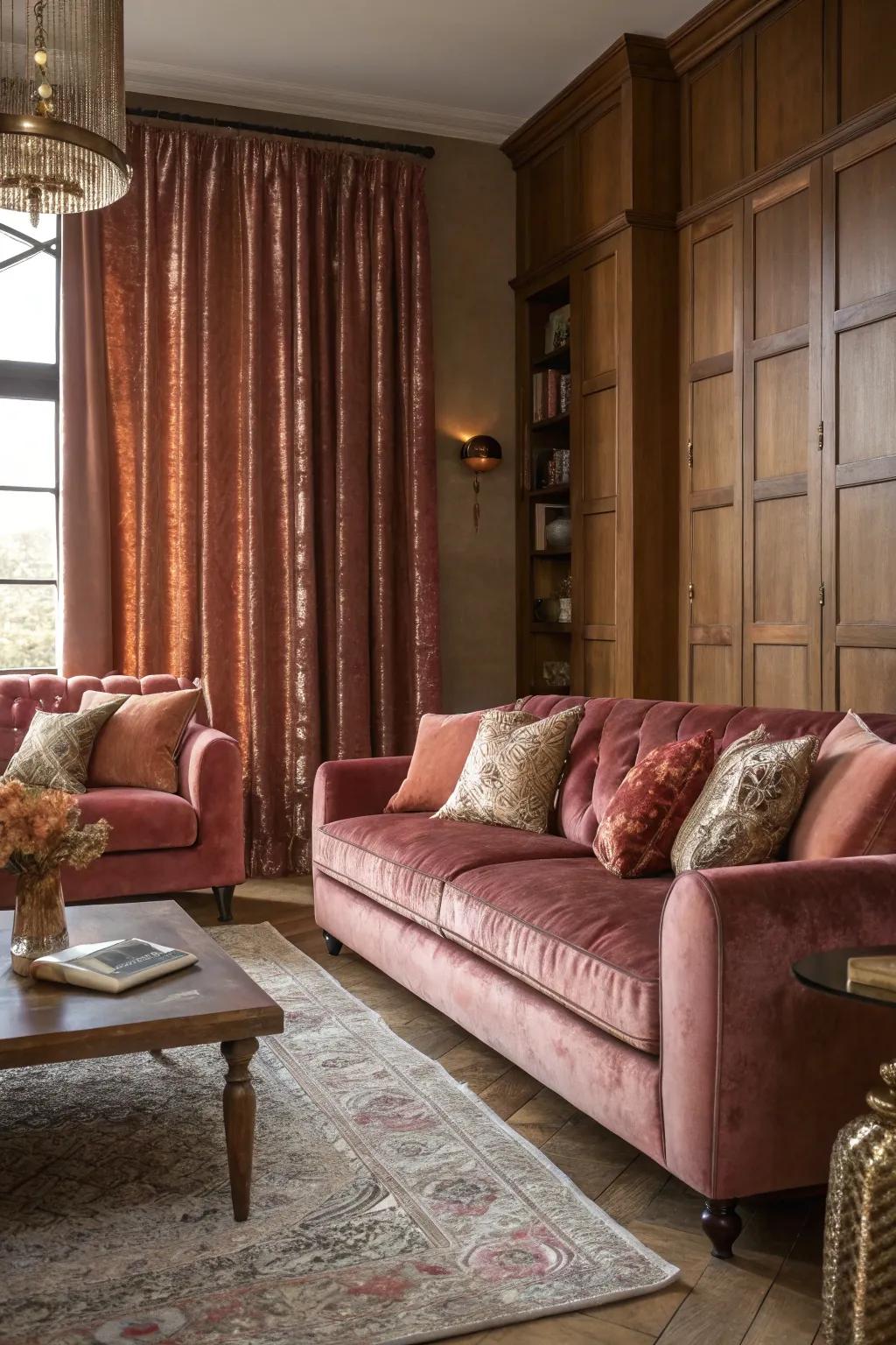 Layered surfaces craft dimension and intrigue in the living room.