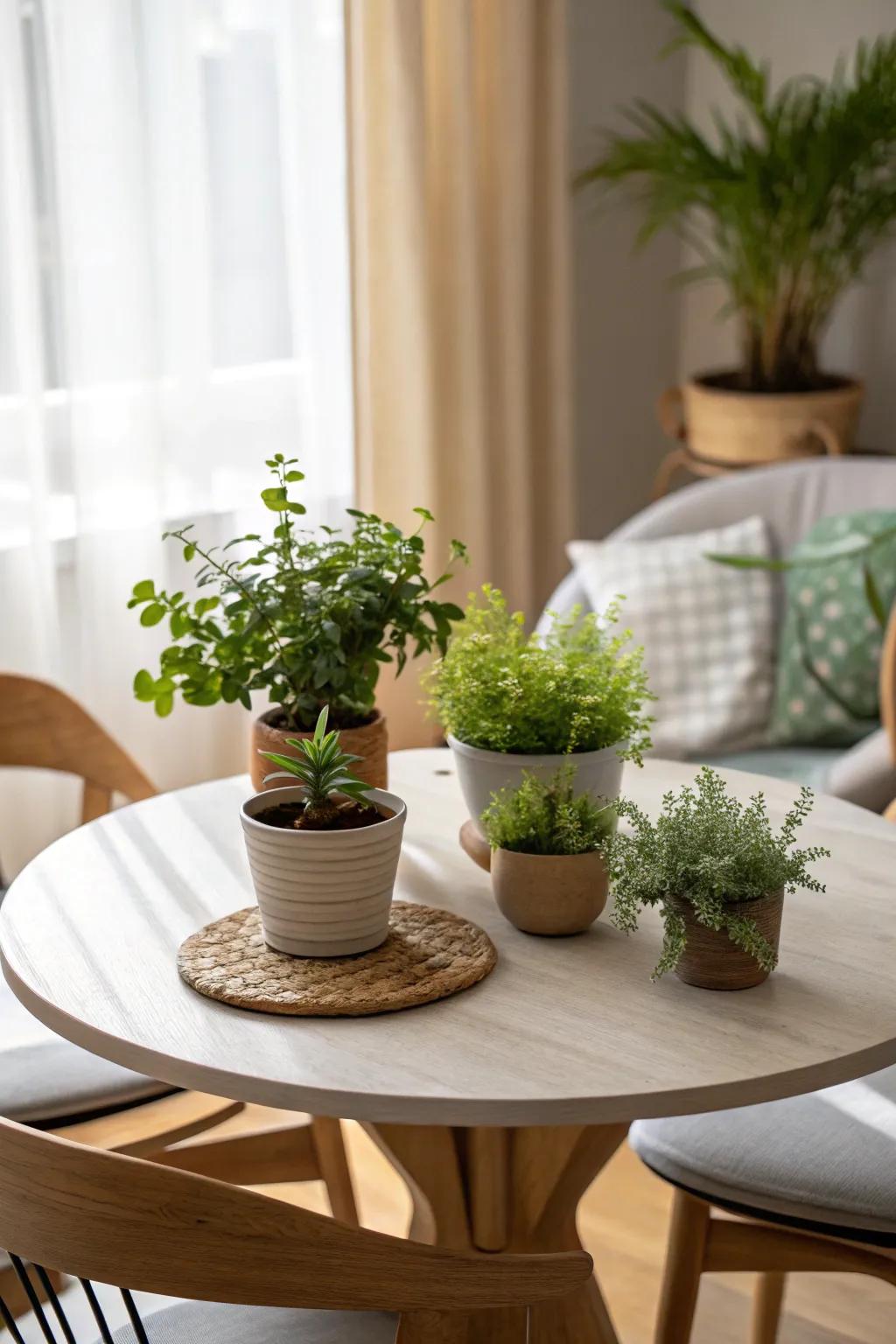 Raw accents bring freshness and vitality.